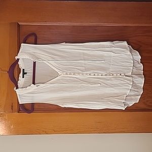 Off White Button Down Guaze Tank